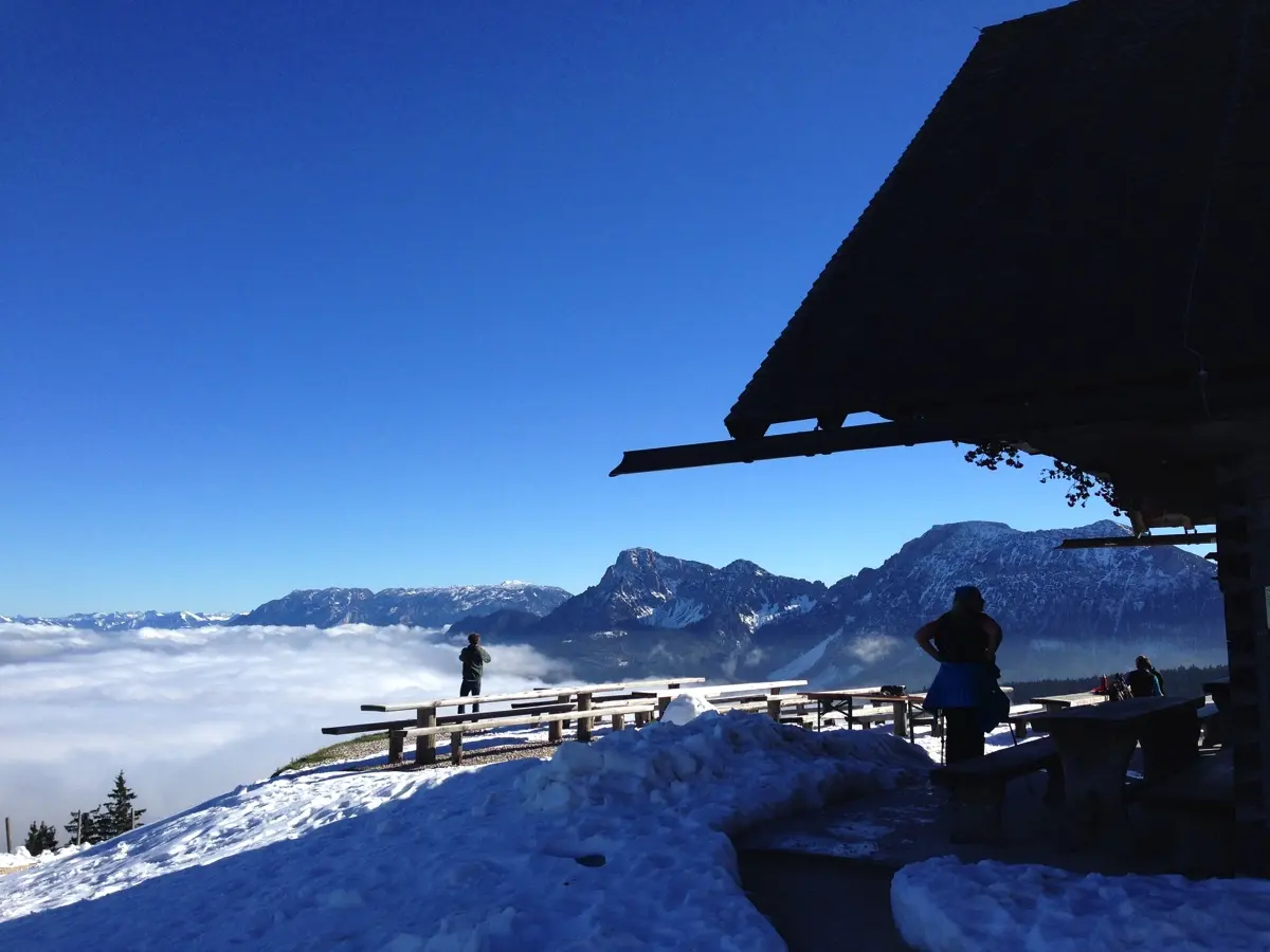 Aufstieg im Schnee zur Stoißer Alm (1334m)